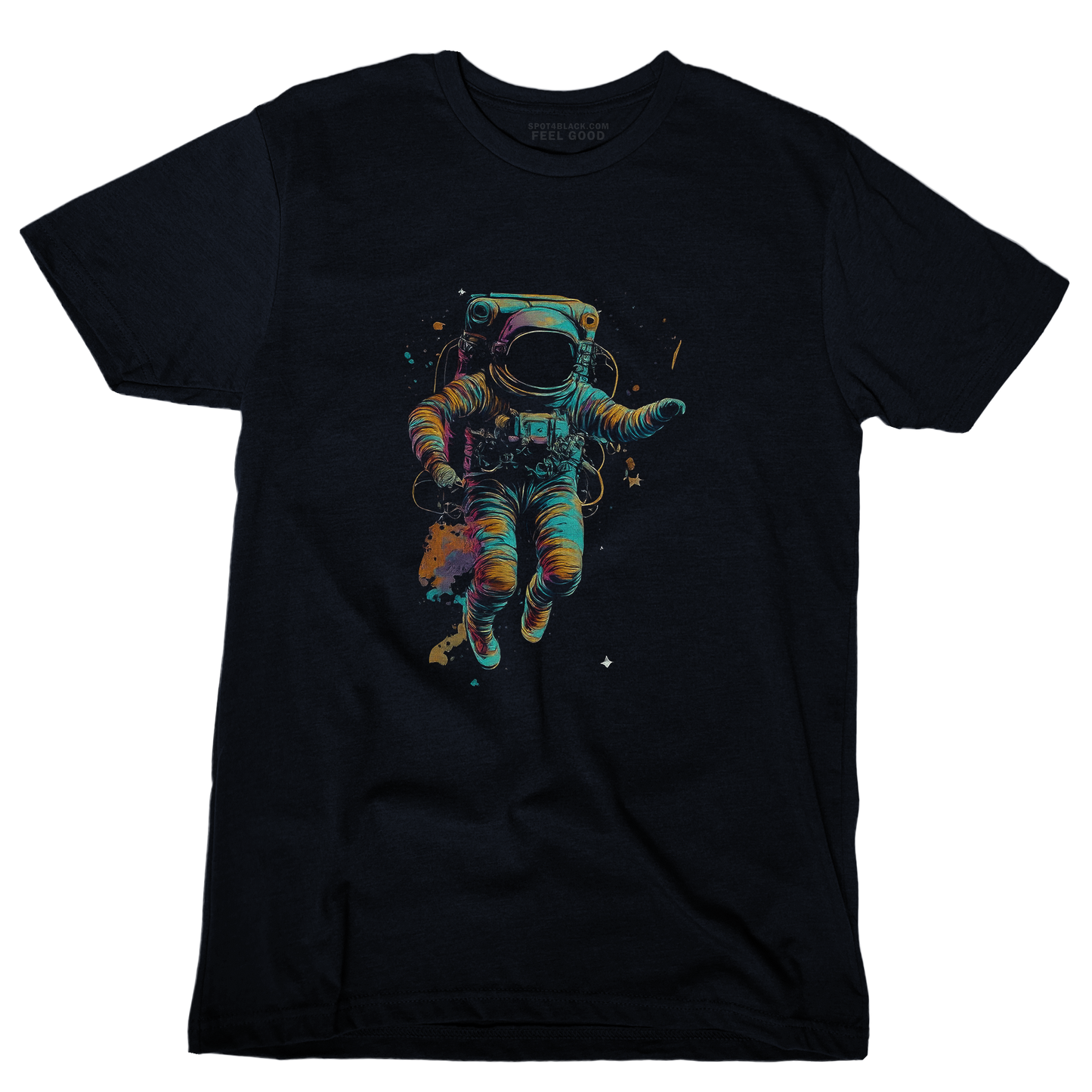 An astronaut floating in space