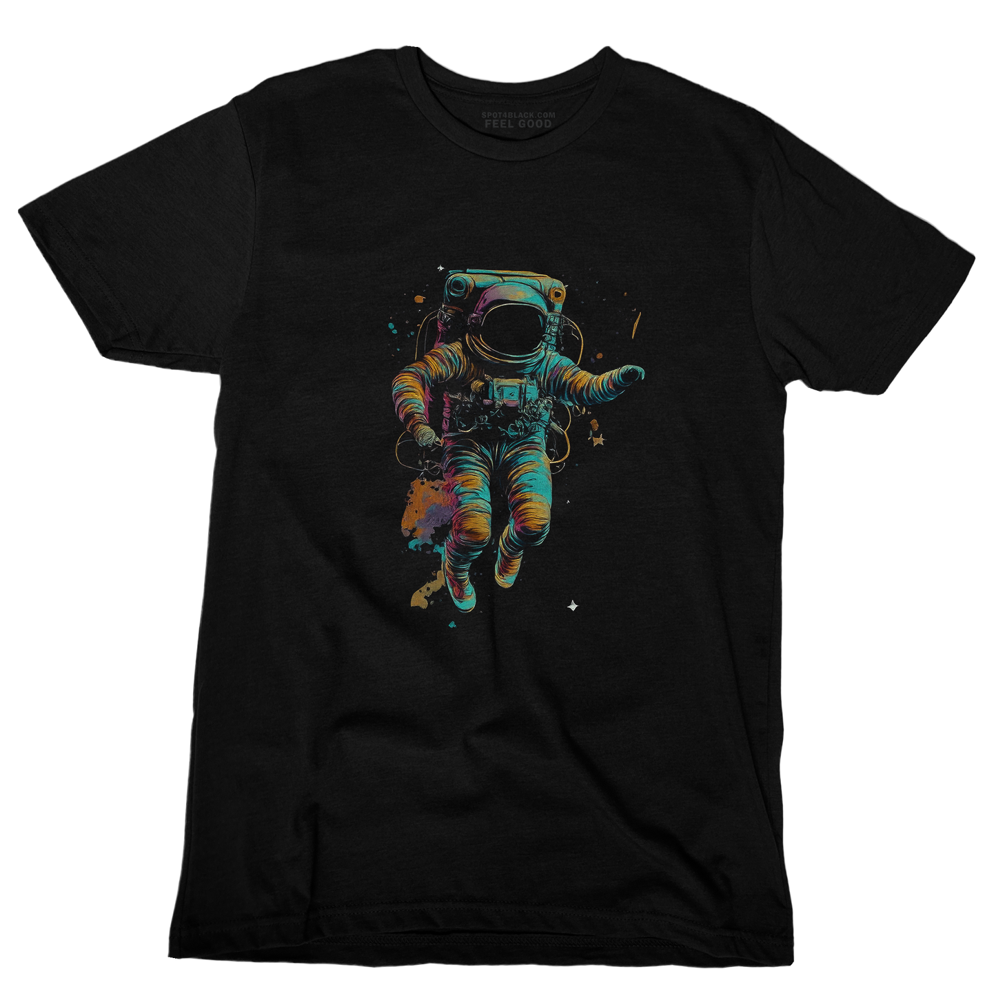 An astronaut floating in space