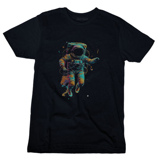 An astronaut floating in space